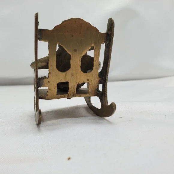 Brass Frog‎ In Rocking Chair - Picture 3 of 6